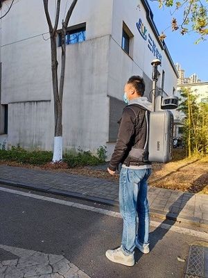 ποσοστό 120m φορητό/τρισδιάστατο ραντάρ με ακτίνες laser HiSLAM σακιδίων πλάτης για την οικοδόμηση της μέτρησης προσόψεων